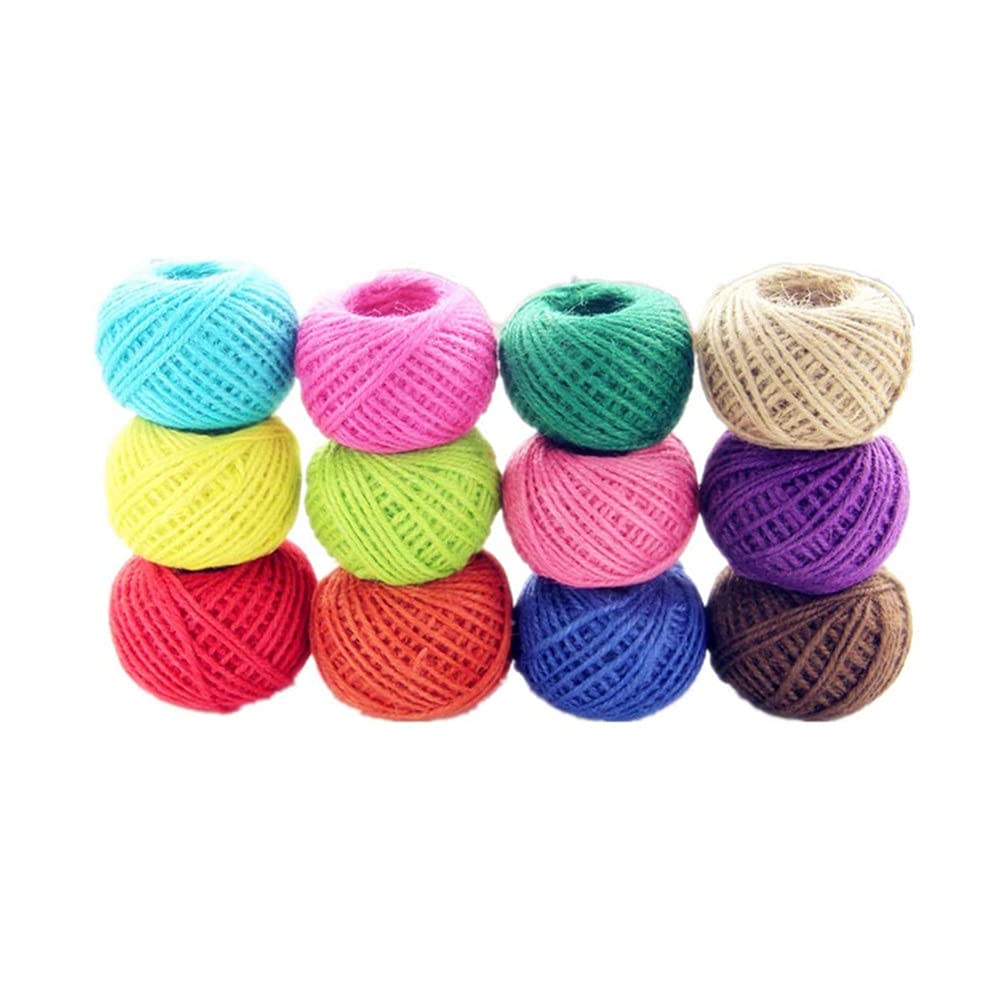 10 Rotoli Di Corda Di Iuta Naturale, 2 Mm X 25 Metri, 10 Colori, Per Bomboniere, Fai Da Te, Decorazioni Natalizie E Regali