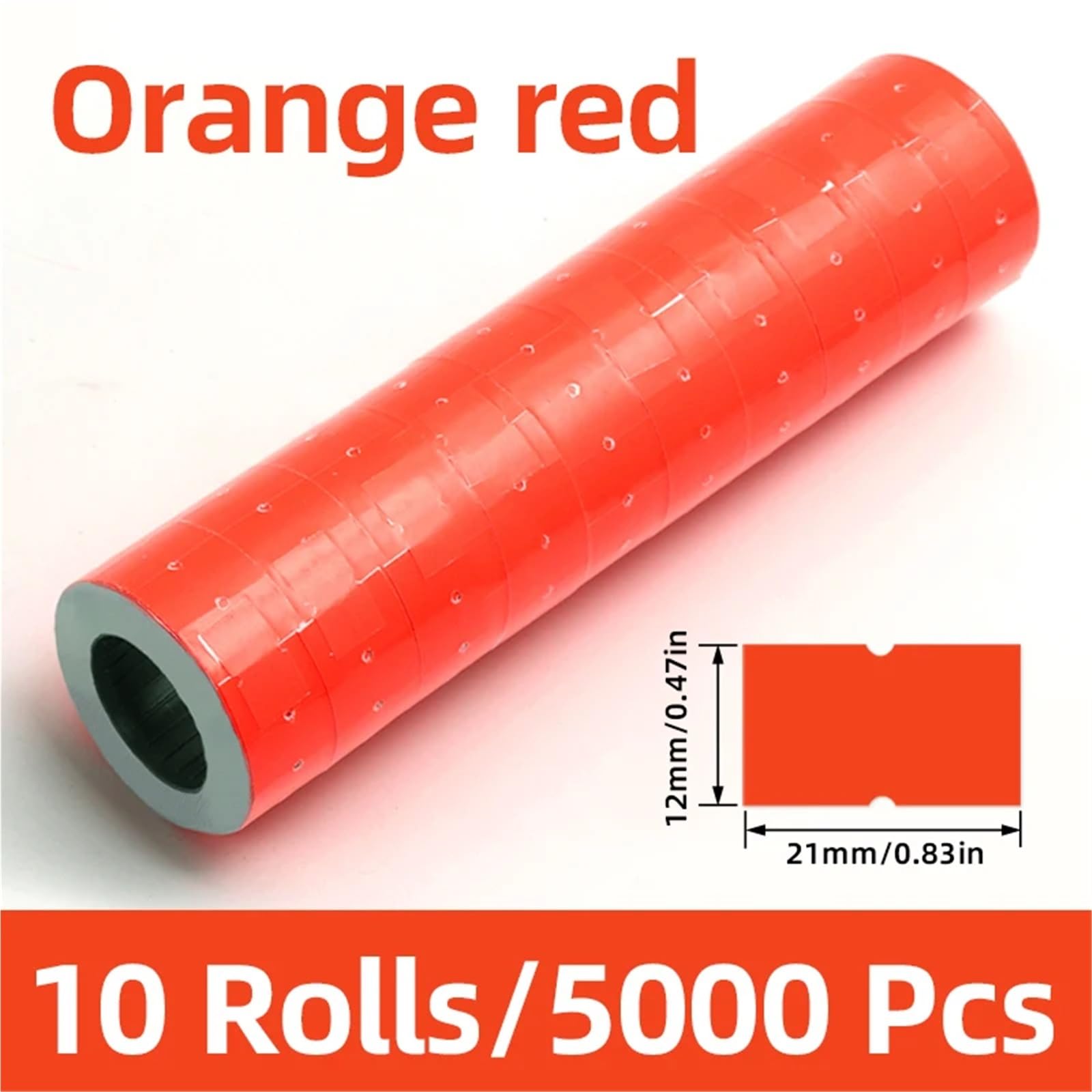 Price Gun Labels - 20 rollos de 7000 hojas, etiquetas de precio de una sola línea, etiquetas adhesivas Mx-5500, rollo de papel de 21 x 12 mm (rojo)