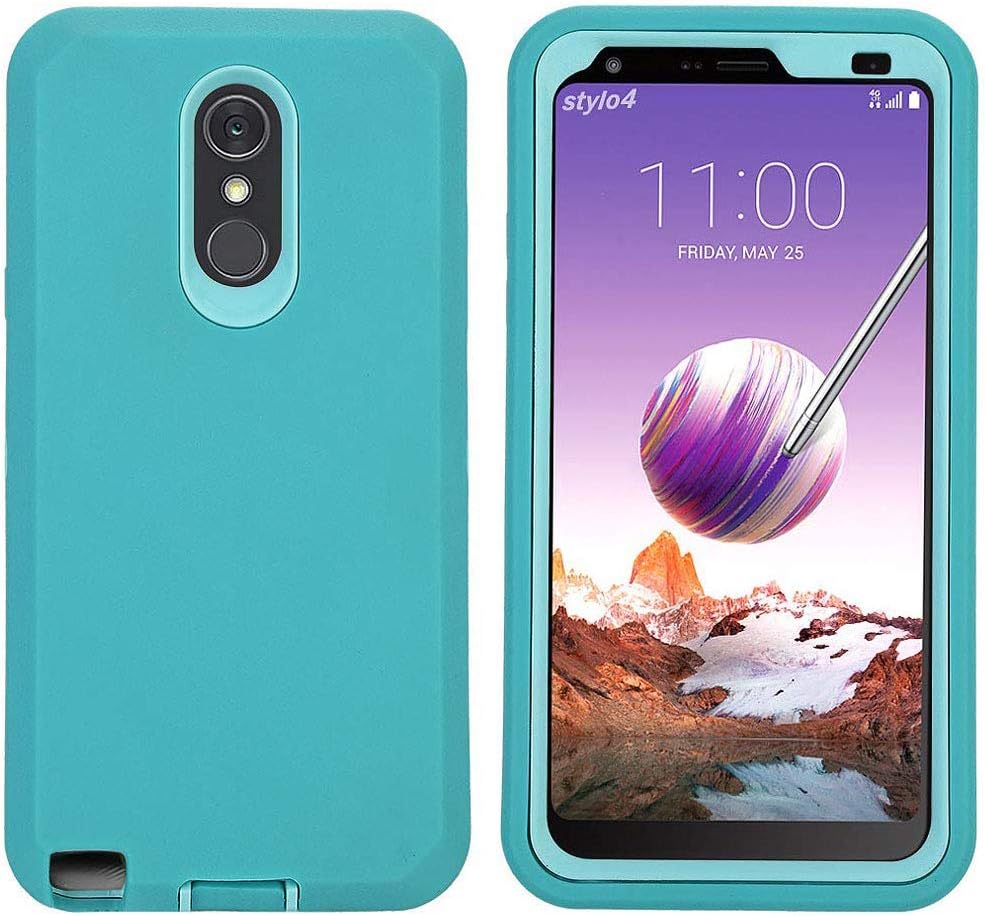 Annymall Case for LG Stylo 3 Plus, Heavy Duty Shockproof Full-Body Protective Hybrid Case with Built-in Screen Protector for LG Stylo 3 / LG Stylo 3 Plus (Blue)