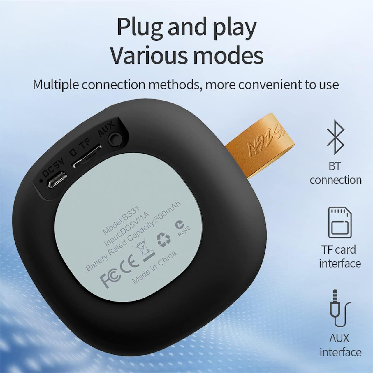 Diagram of Hoco BS31 speaker buttons and their functions