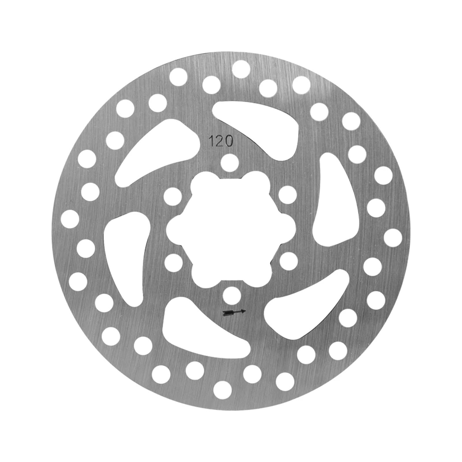 Dispositivo Freno a Disco da 120 mm for Monopattino Elettrico, rotore in Acciaio Inossidabile a 6 Fori con Viti, Compatibile con VSETT 9 9+ Zero 8X 9 E Scooter(Silver)