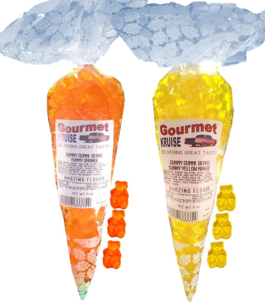Energy Orange And Sunny Yellow Mango Gummy Gummi Bears WT 22 OZ) Gourmet