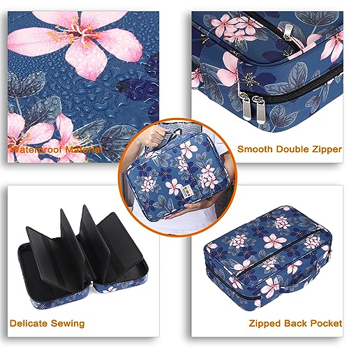 BSTKEY 300 Slots Pencil Case Pencil Wrap for Colored Pencils, Large Capacity Pencil Holder Pen Pouch Bag Stationery Organizer Case, Magnolia Flower Pattern (No Pencils) - Image 3