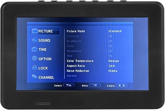 7 Inch Portable Digital TV with ATSC, USB Card TV Function, 1080P Rechargeable LED Television, 7 LCD Display, 1500mAh Lithium Battery