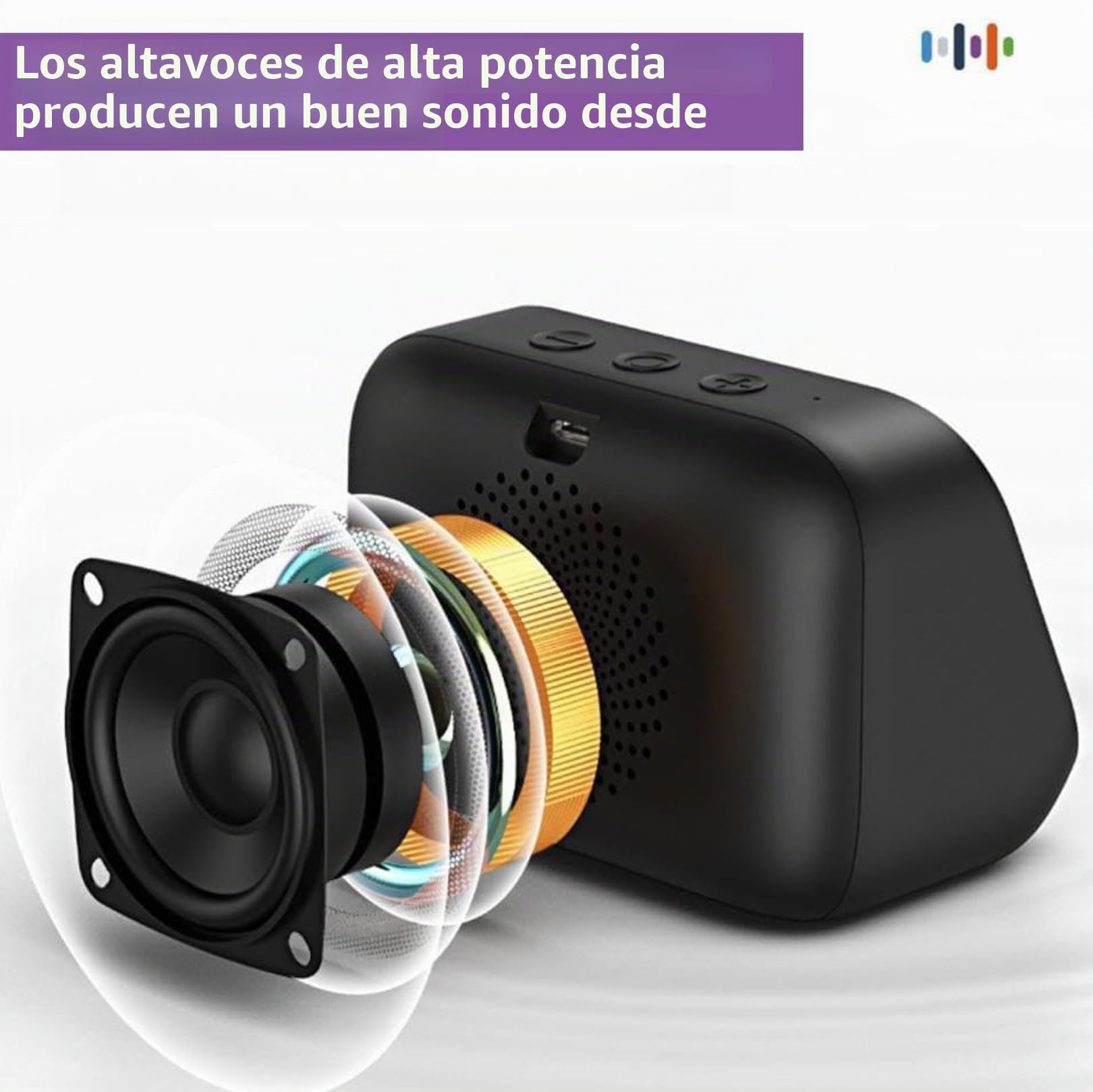 Reloj Despertador Inteligente Ai con Altavoz Bluetooth 5.4, Luces RGB, Pantalla de Hora y Clima, Reloj Digital de Mesita con Llamadas Manos Libres para Dormitorio y Sala de Estar White