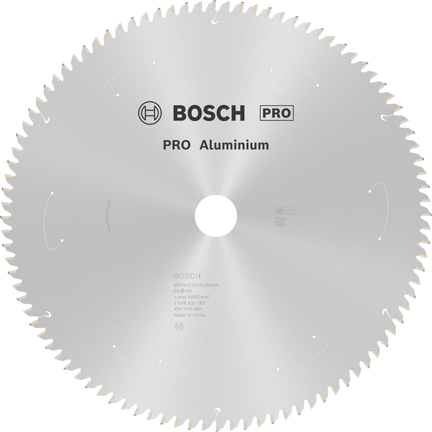 Bosch 1x PRO Aluminium Circular Saw Blade for Cordless Mitre Saws (for Aluminium, Non-ferrous metals, Ø mm, Professional Accessory Mitre Circular Saw)