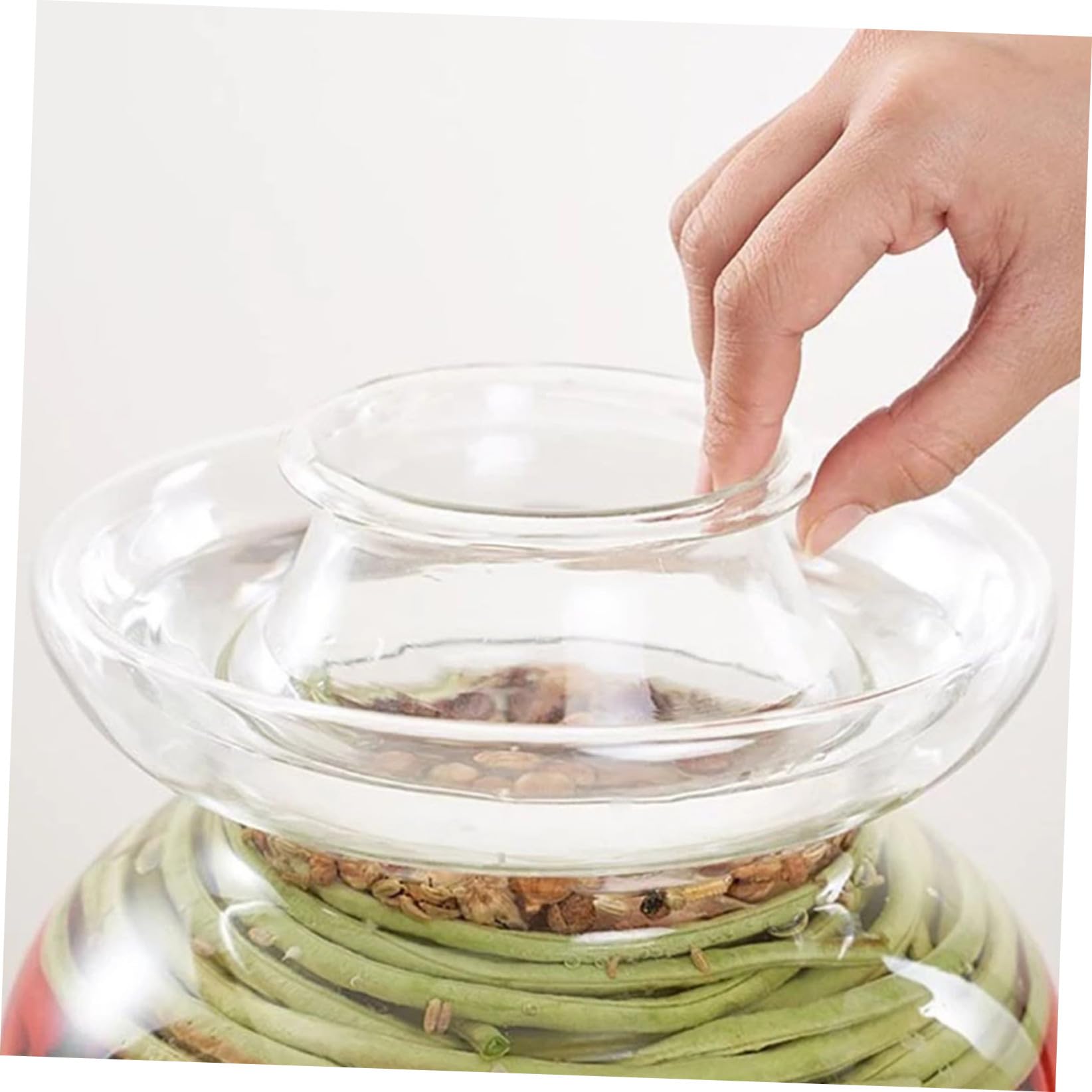 PACKOVE Tarro de Vidrio Mantiene los Alimentos Frescos y Secos para Encurtidos de 2.5kg Tapa Hermética Varios estilos Diseño Simple Adecuado para Restaurante