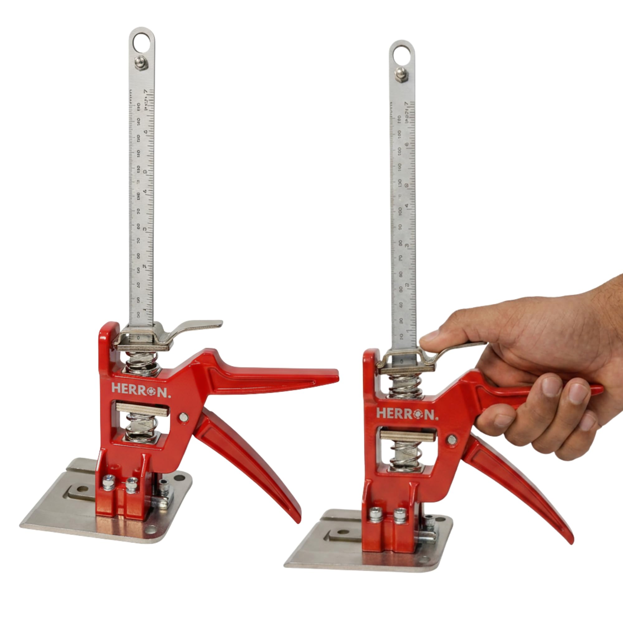Photo 1 of 440 lbs Hand Lifting Jack Tool 2-Pack, Cabinet Lifter with Measuring Scale, 6 Inch Lift Height, All-Steel Construction, Furniture Lifter Labor Saving Arm for Installation & Renovation