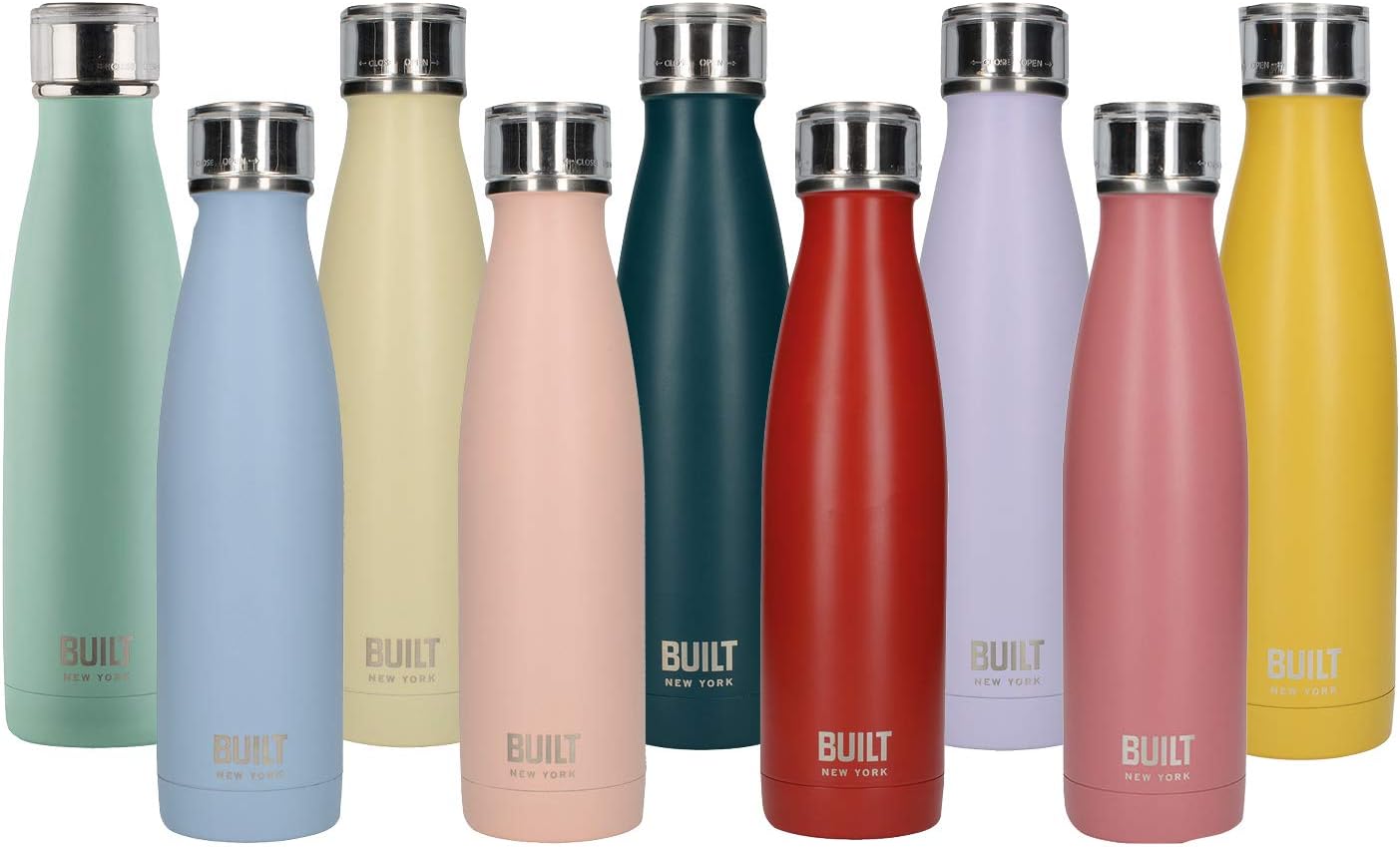 Built5193232 Perfect Seal Double-Walled Insulated Stainless Steel Water Bottle, 480 ml, Mint