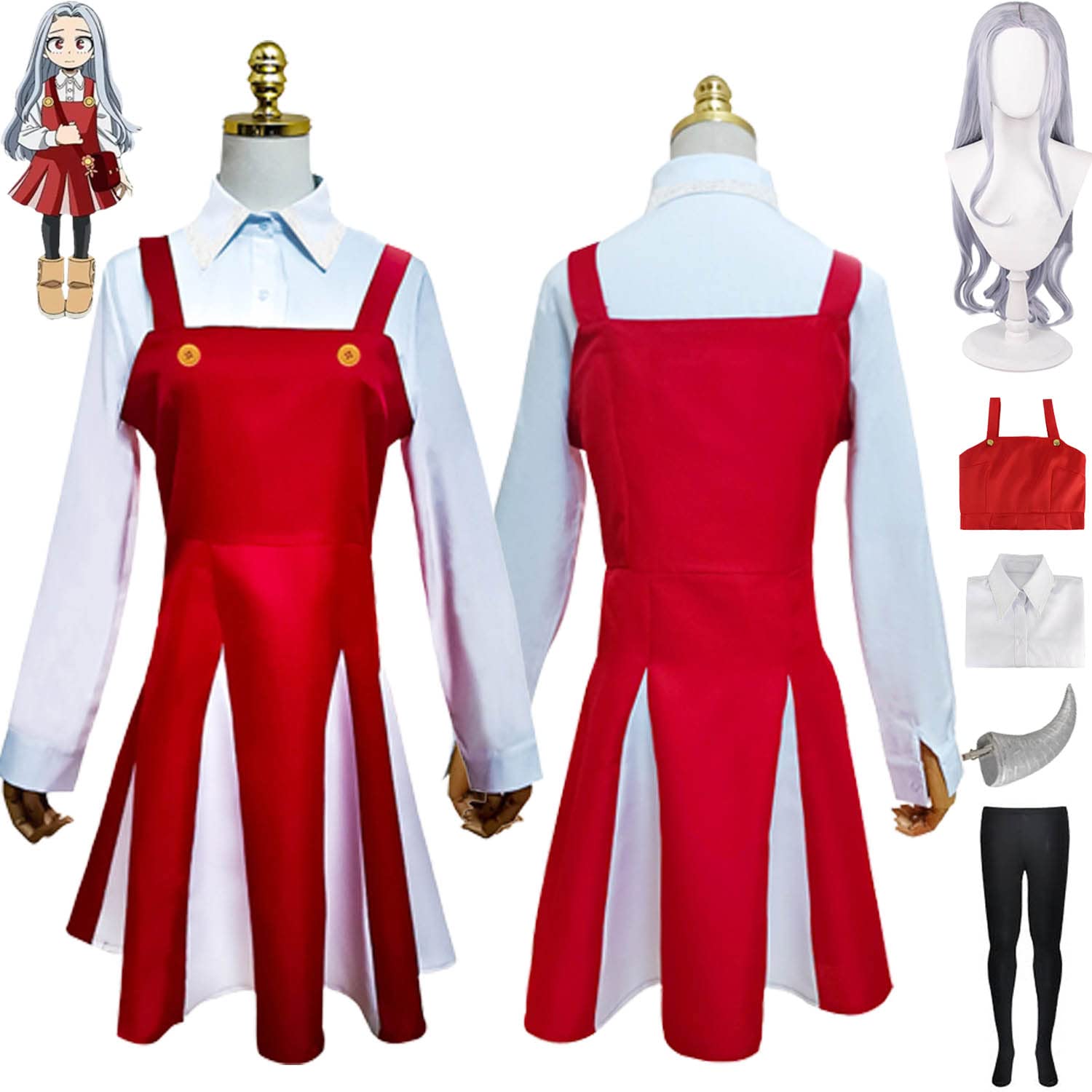 Anime My Hero Academia Temporada 4 Eri Disfraz de Cosplay Juego de role Uniforme Conjunto Completo Halloween Fiesta Carnaval Traje de vestir con Peluca para Mujeres
