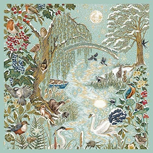 Winter Garden Boxed Christmas Cards - Set of 8 Embossed Foiled Xmas Cards