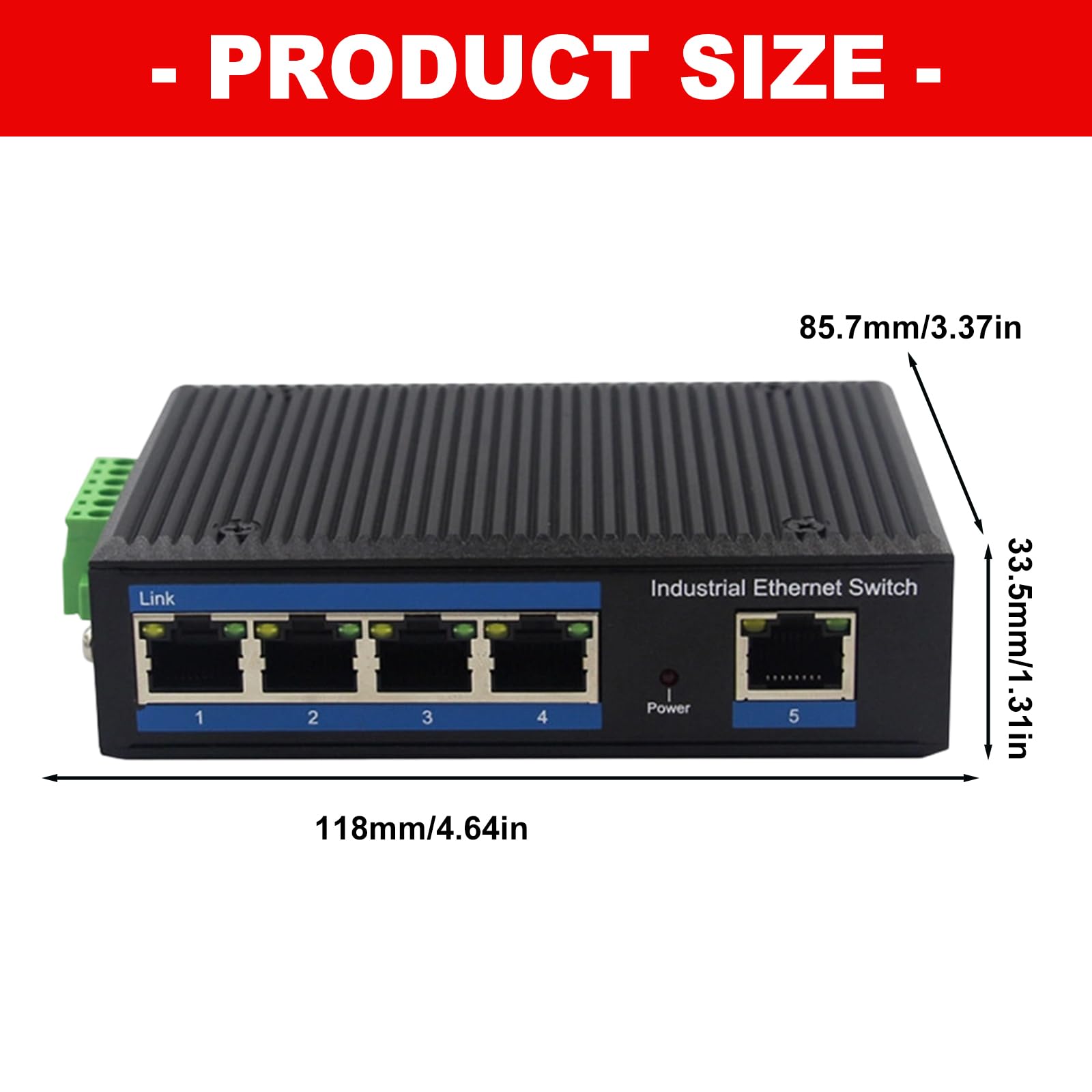 Switcher Rete a 5 Porte con velocità 100 Mbps e Design a Basso Rumore Protezioni industriali per uffici Utilizza Switcher Rete