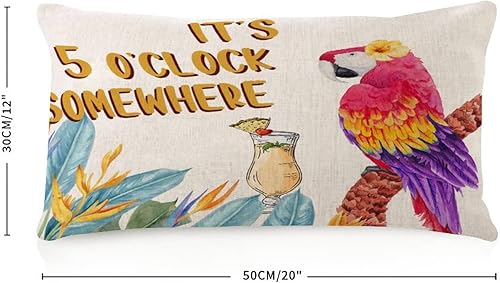 Miniatura 3 de It's Five O'clock Somewhere - Funda de almohada corporal impresa en dos lados de 12 x 20 pulgadas, de lino, bohemio, protector de almohada corporal