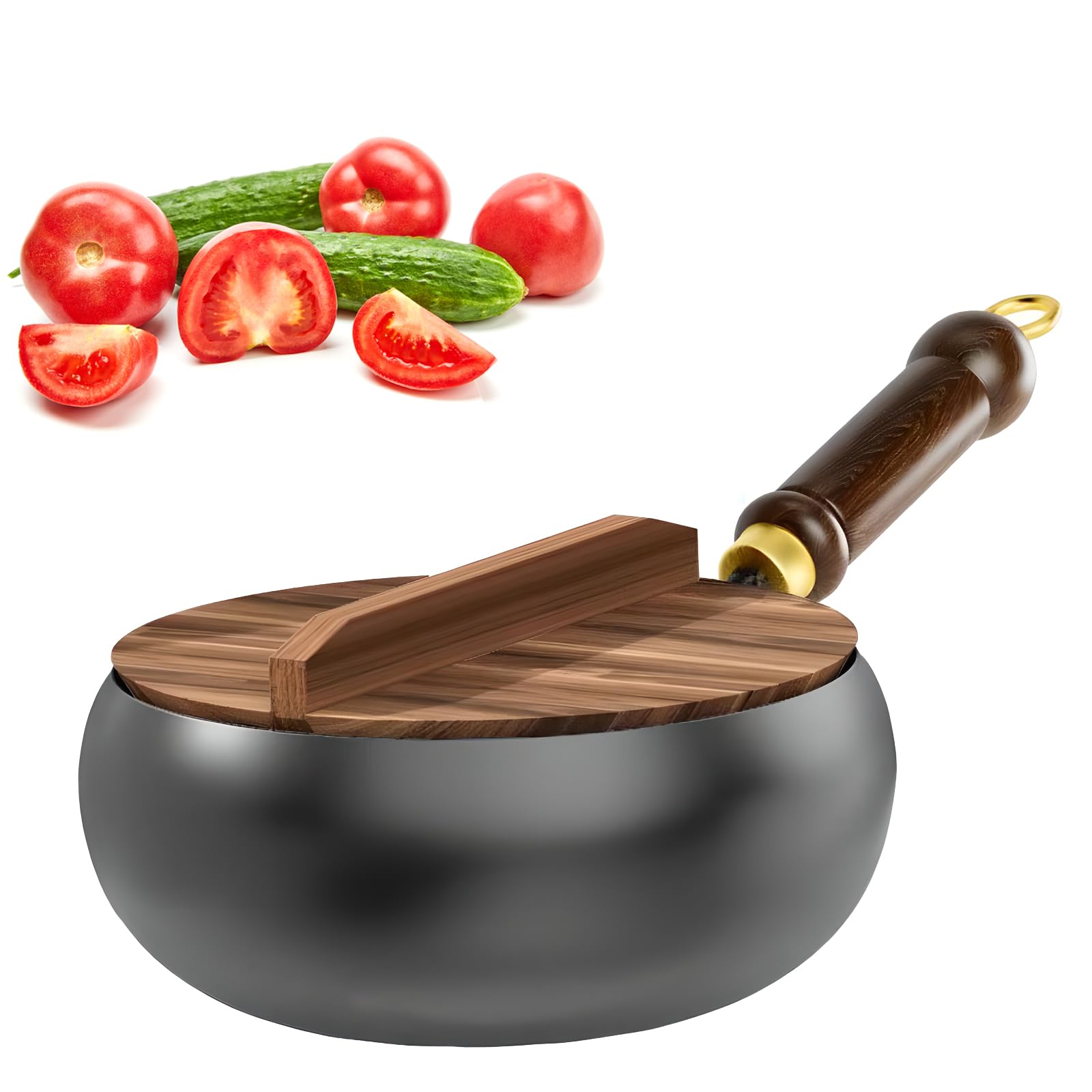 Poêle à frire forgée non revêtu pour cuisiner sainement sans toxines