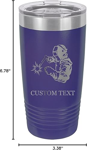 Miniatura 7 de Vaso de acero inoxidable con aislamiento al vacío de 20 onzas personalizado de doble pared grabado con láser, taza de café roja, soldador,