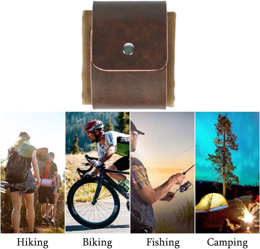 Large Foraging Bag, Waxed Canvas Mushroom Foraging Bag, Multipurpose Leather Foraging Pouches for Outdoor Hiking Hunting, Portable Bushcraft Bag Gathering Bag (Collapsible) - Image 6