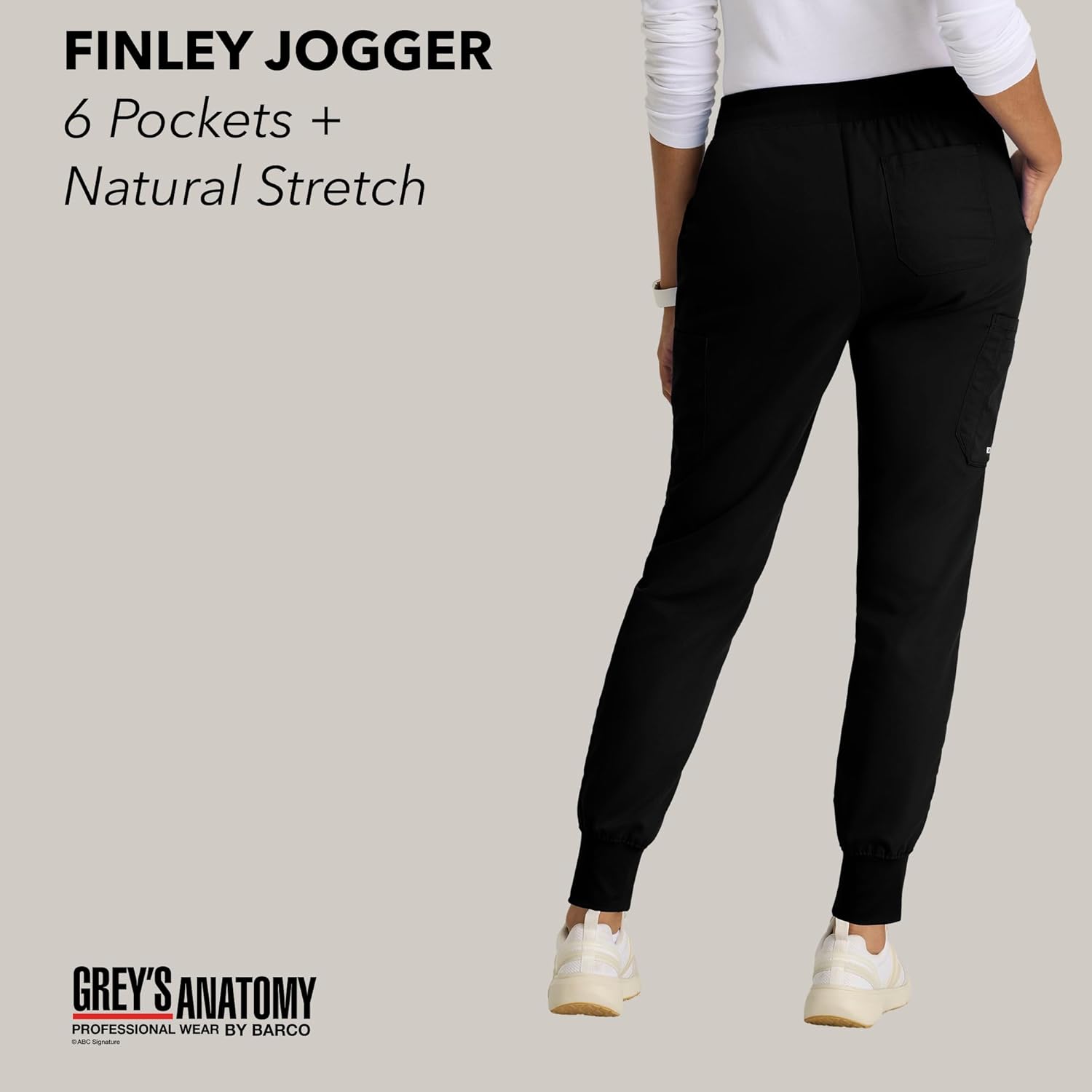 Grey’s Anatomy by BARCO Finley Scrub Jogger for Women – 6-Pocket Mid-Rise Pants with Natural Stretch & Soil Release Fabric - Image 4
