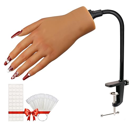 Miniatura 5 de Mano de práctica de silicona para uñas acrílicas, práctica de mano de uñas de silicona, mano de uñas de silicona para espectáculos, mano de