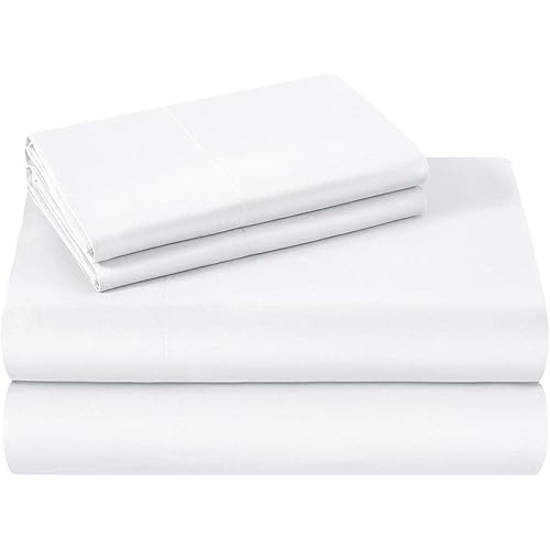 HOMEIDEAS Queen Size Bed Sheets - 4 Piece Set (White) - Extra Soft Brushed Microfiber 1800 Bedding Sheets, Deep Pocket, Wrinkle & Fade Free