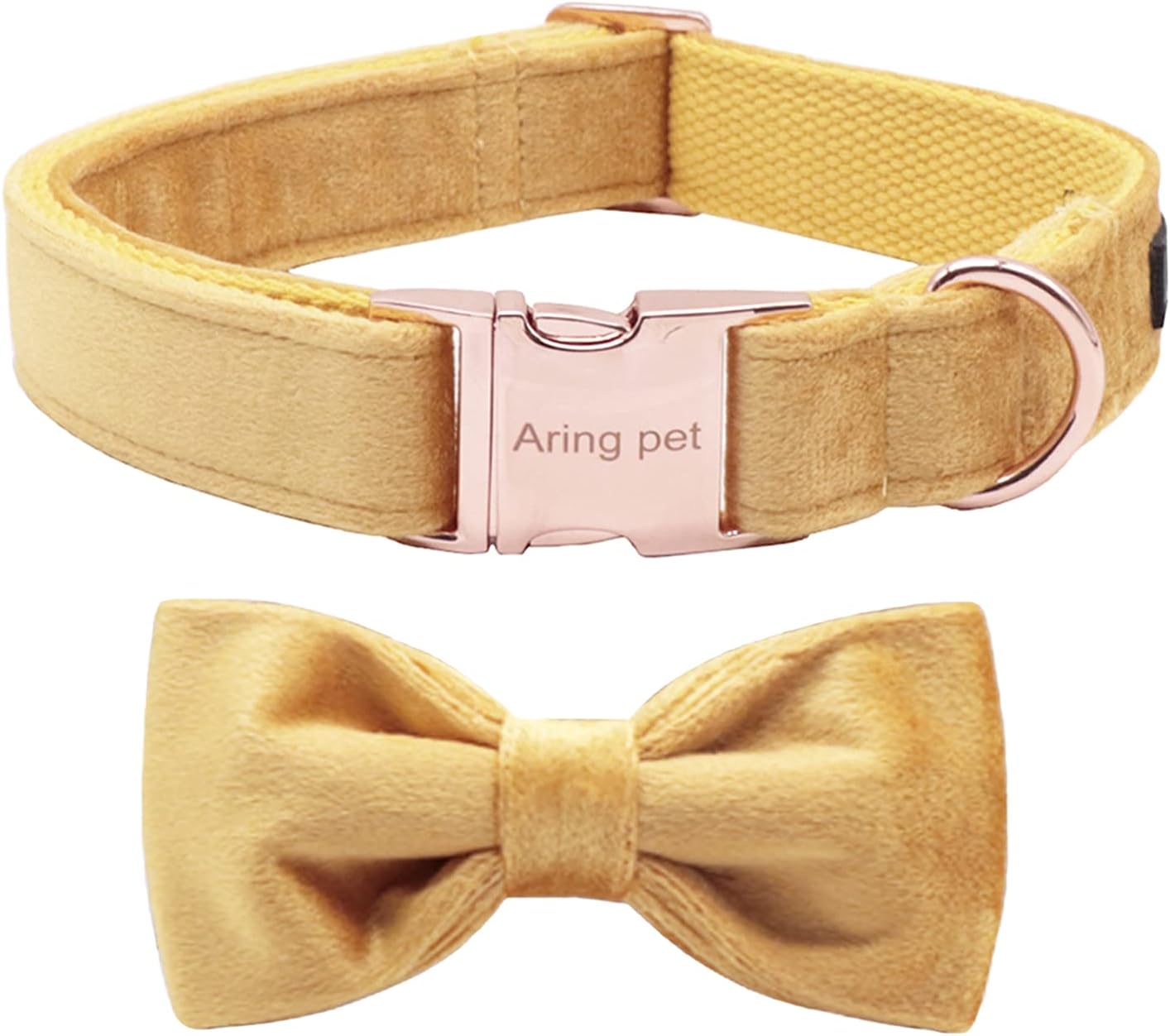 ARING PET Velvet Dog Collar-Bowtie Dog Collars, Soft&Comfortable Velvet Collar Gifts with Bow for Small Medium Large and Girl Boy Dogs