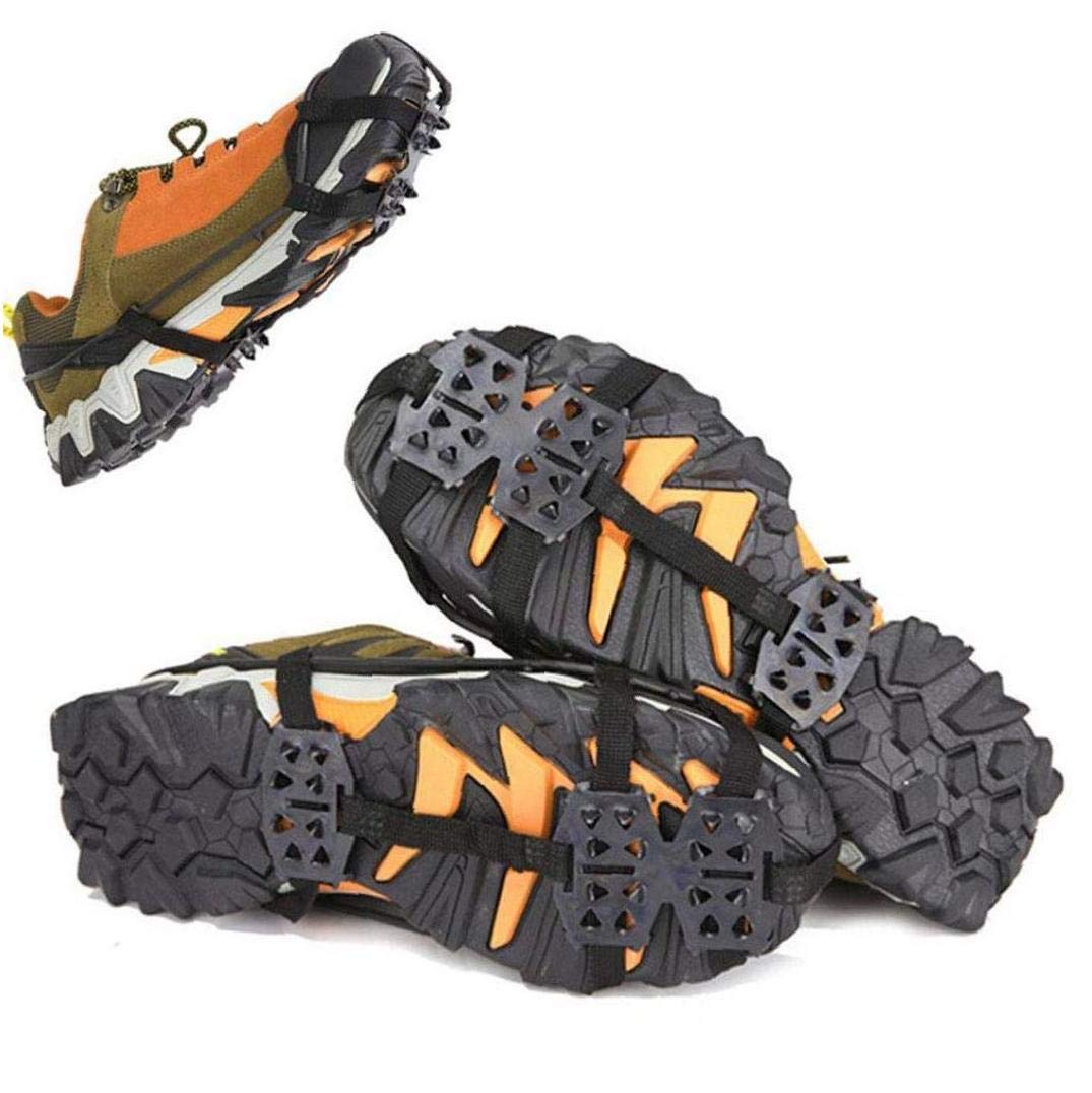 Chaussure Boot Crampons Snow Ice Traction Shoe 24 Dents Snow Antidérapant Crampons Noir M Size Couvre-Chaussures 1 Paire
