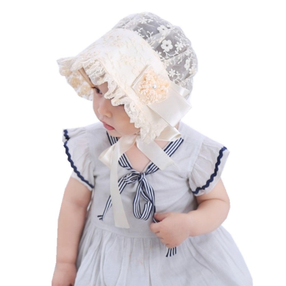 Baby Hats Newborn 0-6 Months Baby Girls Caps 6-12 Months for Summer Breathable (One Size, Beige)