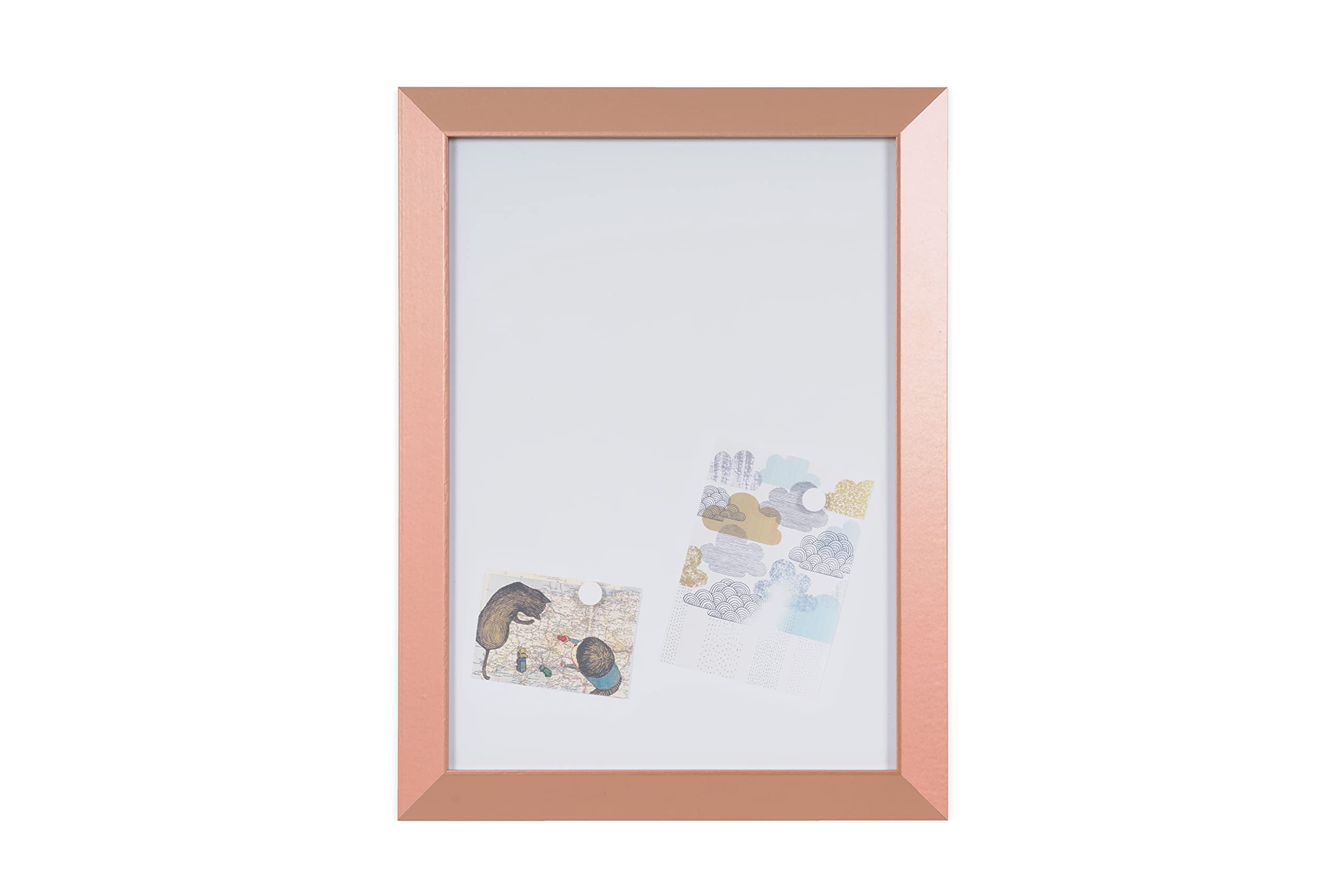 Bi-Office, Tableau Blanc Magnétique Kamashi, Cadre en MDF finition Cuivre, 90x60cm