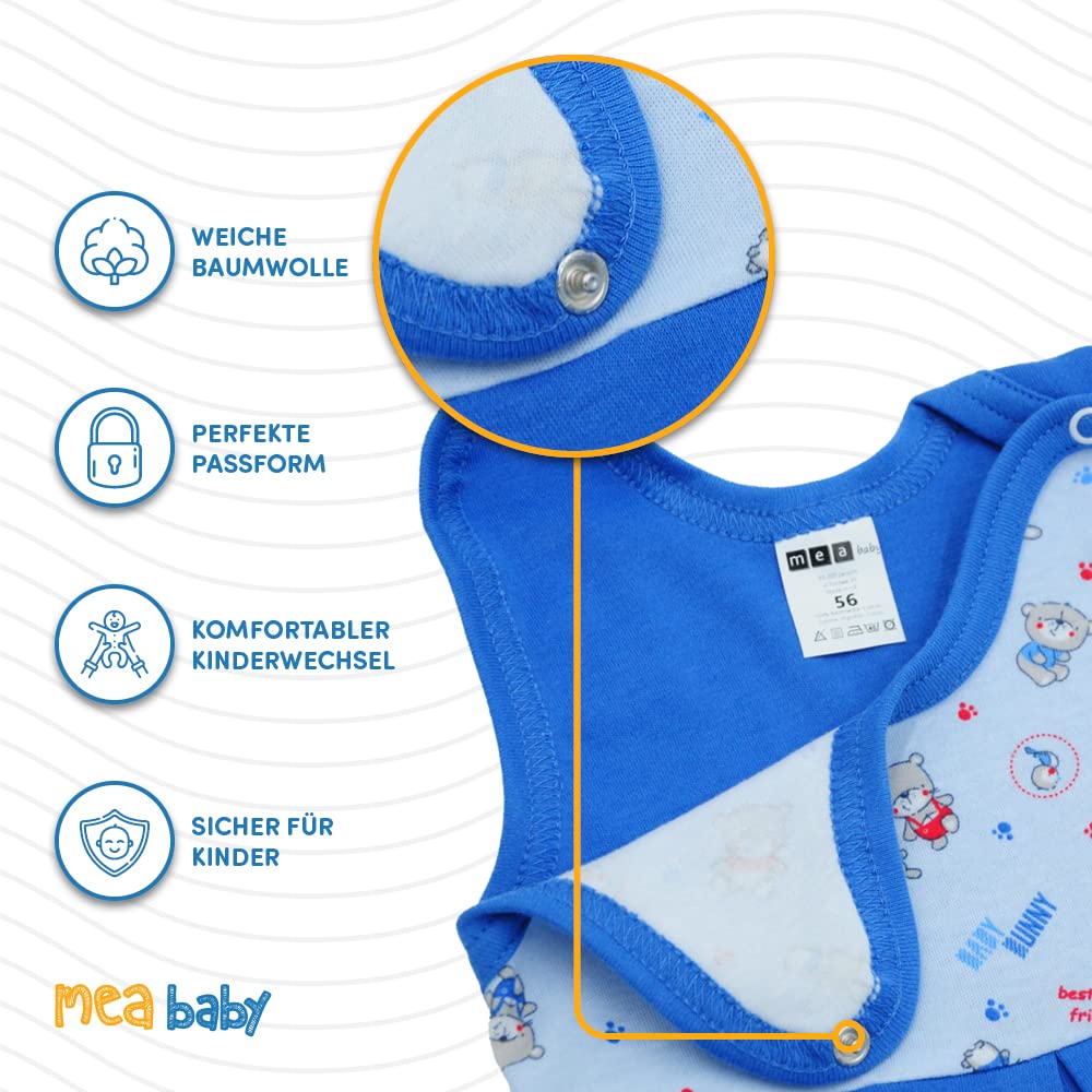 MEA BABY Pelele unisex de algodón, 5 unidades, diseño estampado