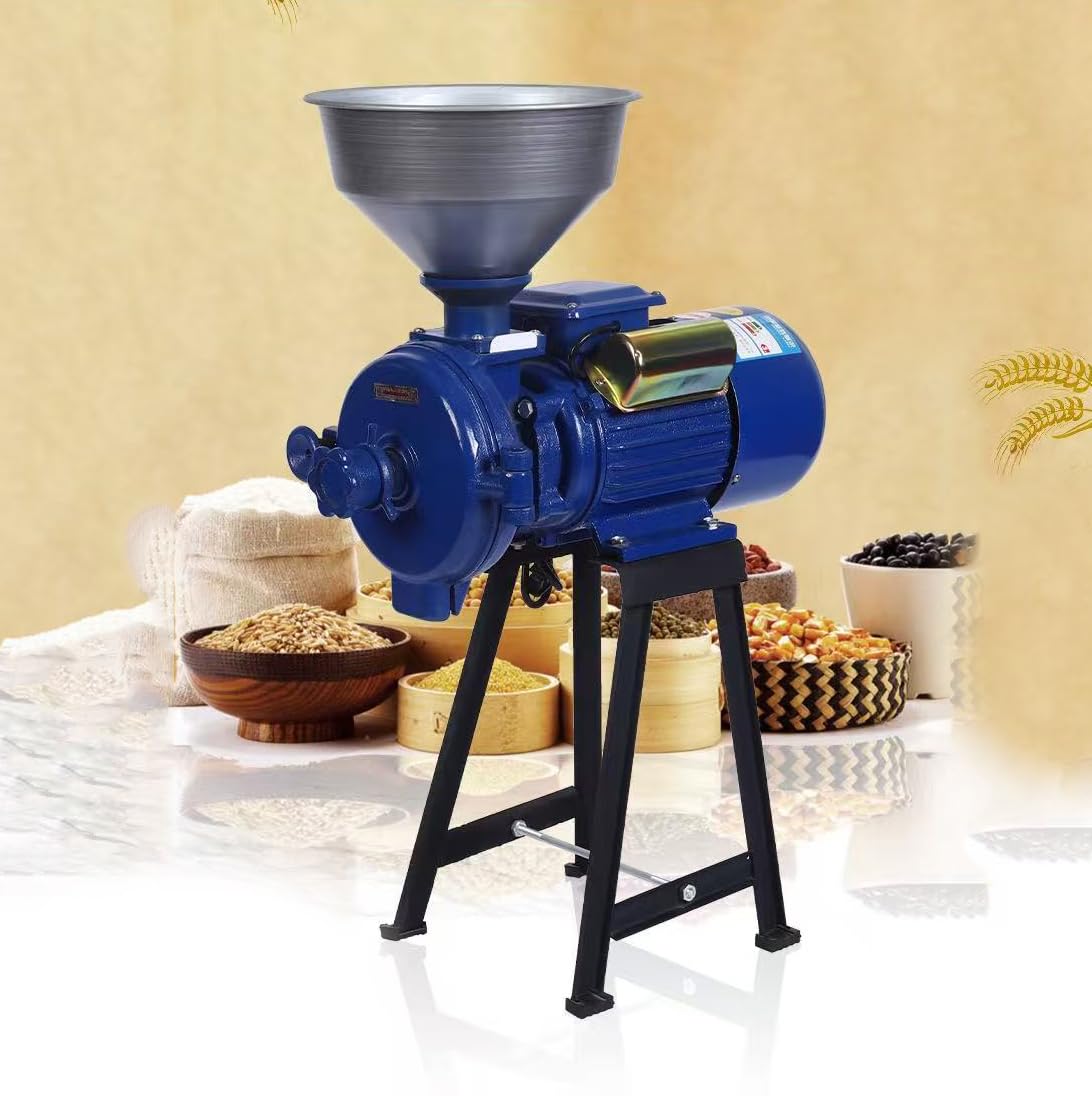 Eoweiot Electric Grain Mill Grinder 220V 3000W for Rice, Corn, Coffee, Wheat, and Flour with Funnel