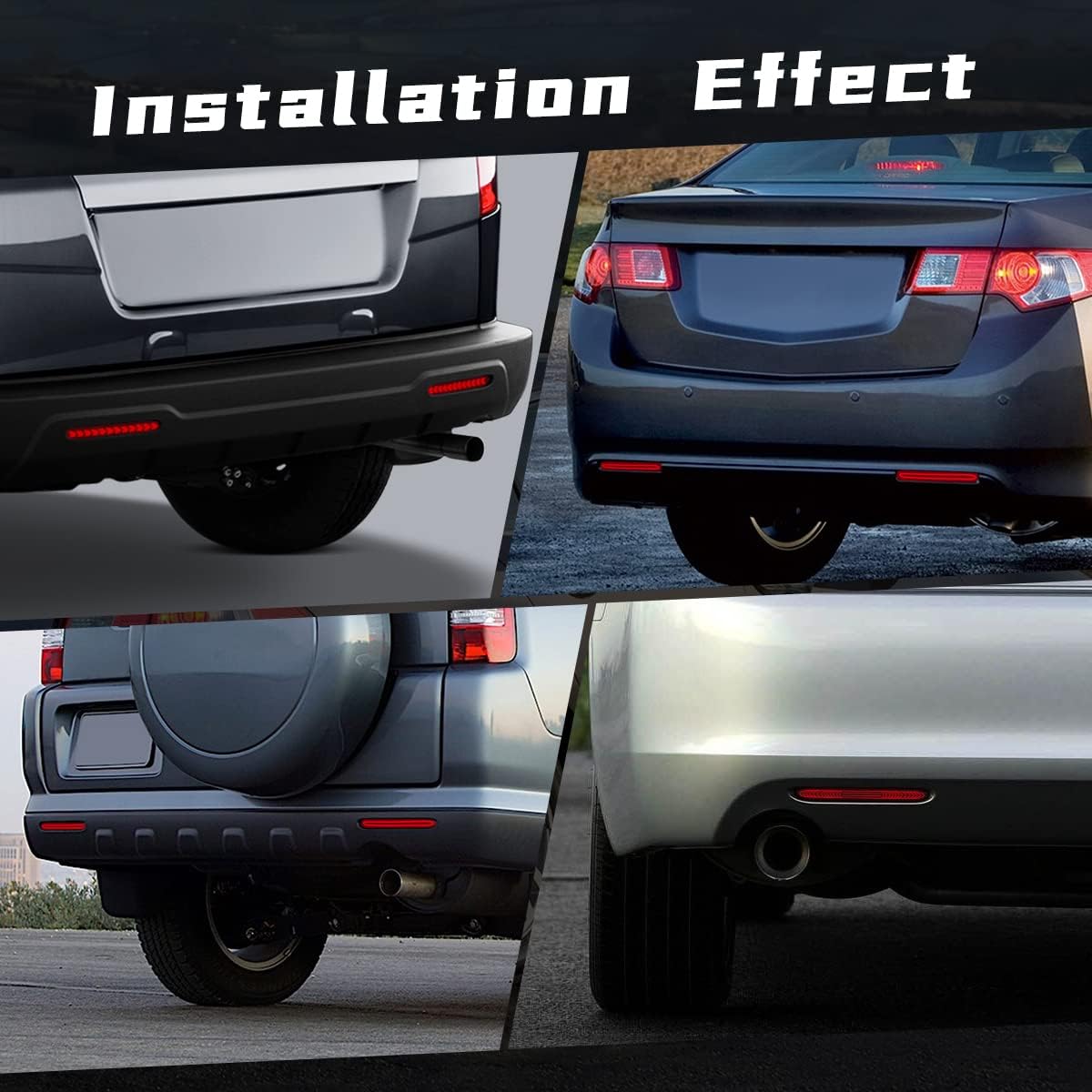 Rear Bumper Reflector Lights For Acura TSX,Honda Accord 2004-2008, Honda CR-V 2005-2006, Honda Element 2009-2011, Honda Odyssey 2007-2008 Tail Light Driving Brake Light-Grain