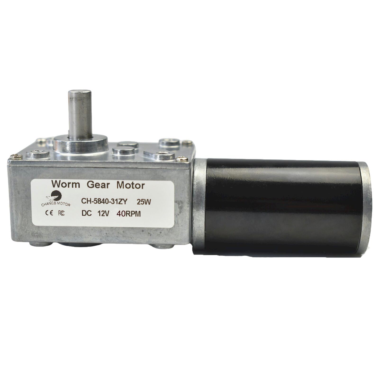 CHANCS DC-Getriebemotor 12V 40RPM Schneckengetriebemotor