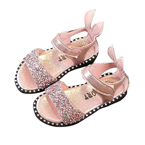 Fanyi Baby Girls Plastic Open Toe Glitter Sandals in Pink Color