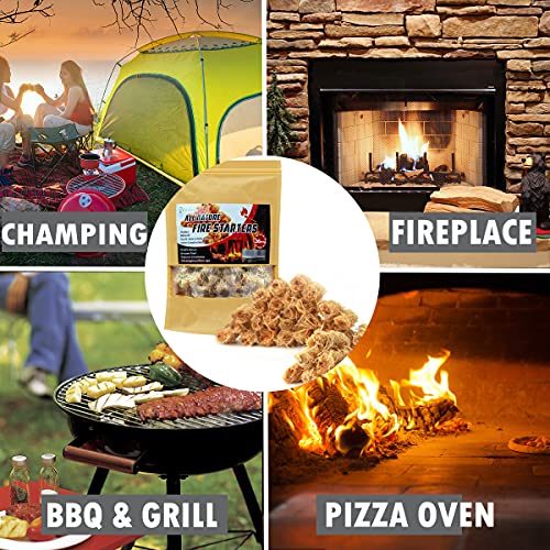 Image of Wood Wool Fire Starter for Fireplace Wood Stove Camp Fire Pit, Quick Light Camping Fire Lighter, Non Toxic Grill Charcoal Starter Cubes 50 PCS