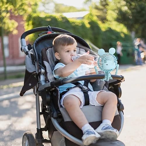 Miniatura 10 de Keweis Ventilador de cochecito de bebé, mini ventilador de pulpo de mano con trípode flexible envuelto en cochecito, asiento de automóvil, cama de