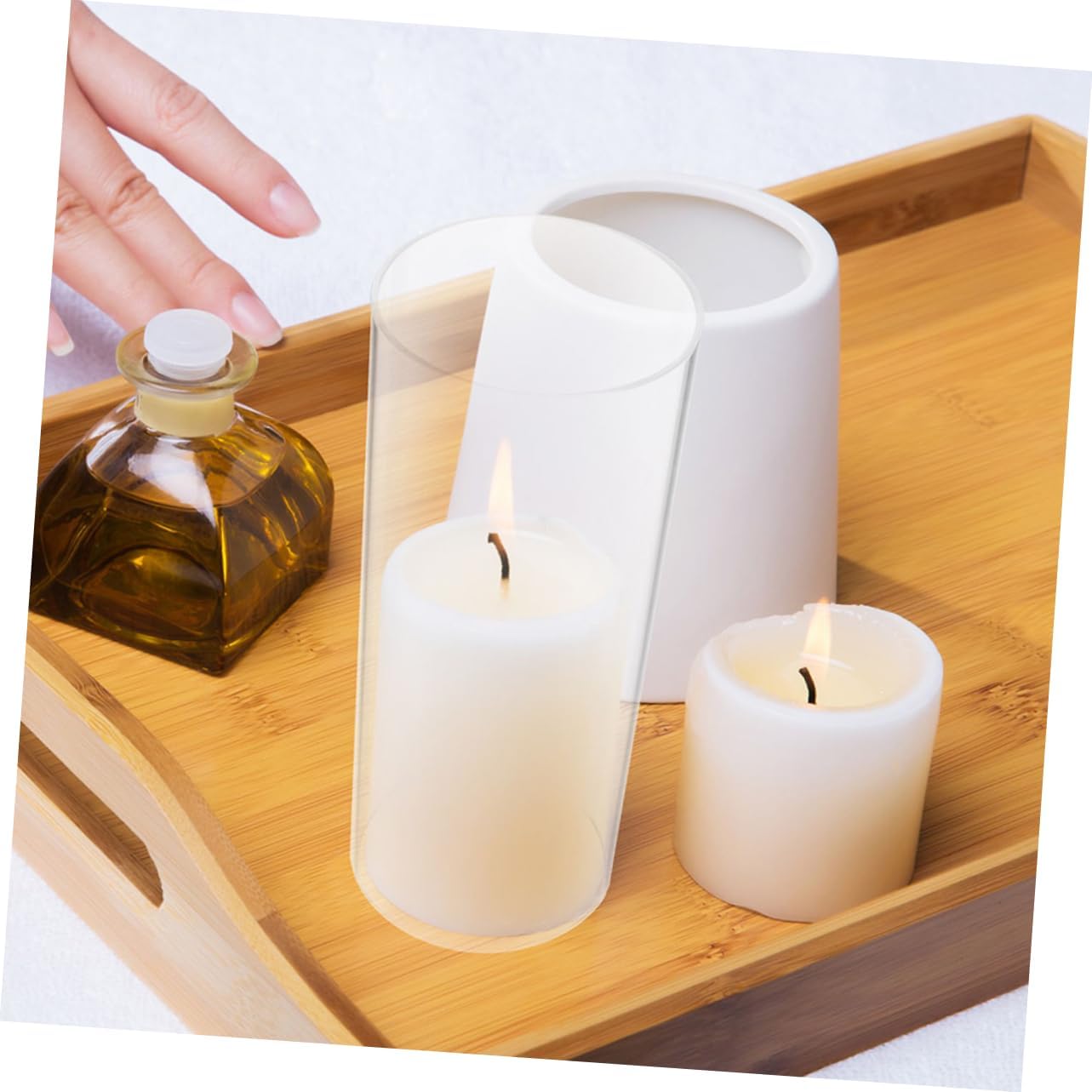 Holibanna Glass Candle Holder Tube Shade Windproof Candle Cover for Design Enhancing Ambiance for Home and Event Decor