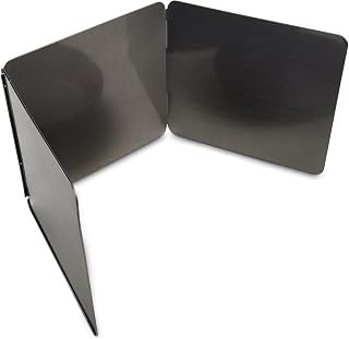 HIC Kitchen 3-Sided Splatter Guard: Non-Stick Carbon Steel, 450°F Heat Safe, Folds Flat, Fits 10.5-Inch Pans & Bowls