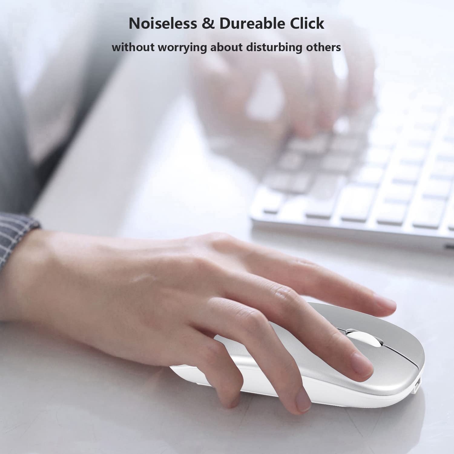 Mouse wireless Bluetooth per Apple iPad iPhone MacBook Android Samsung Tablet Phone Dual-Mode ricaricabile 2.4G Mouse portatile per computer portatile Windows Notebook PC Mac ricevitore USB desktop