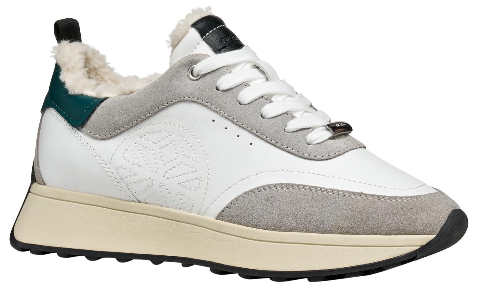 Geox Women's D Amabel Trainers, White, 41 EU, White, 7.5 UK