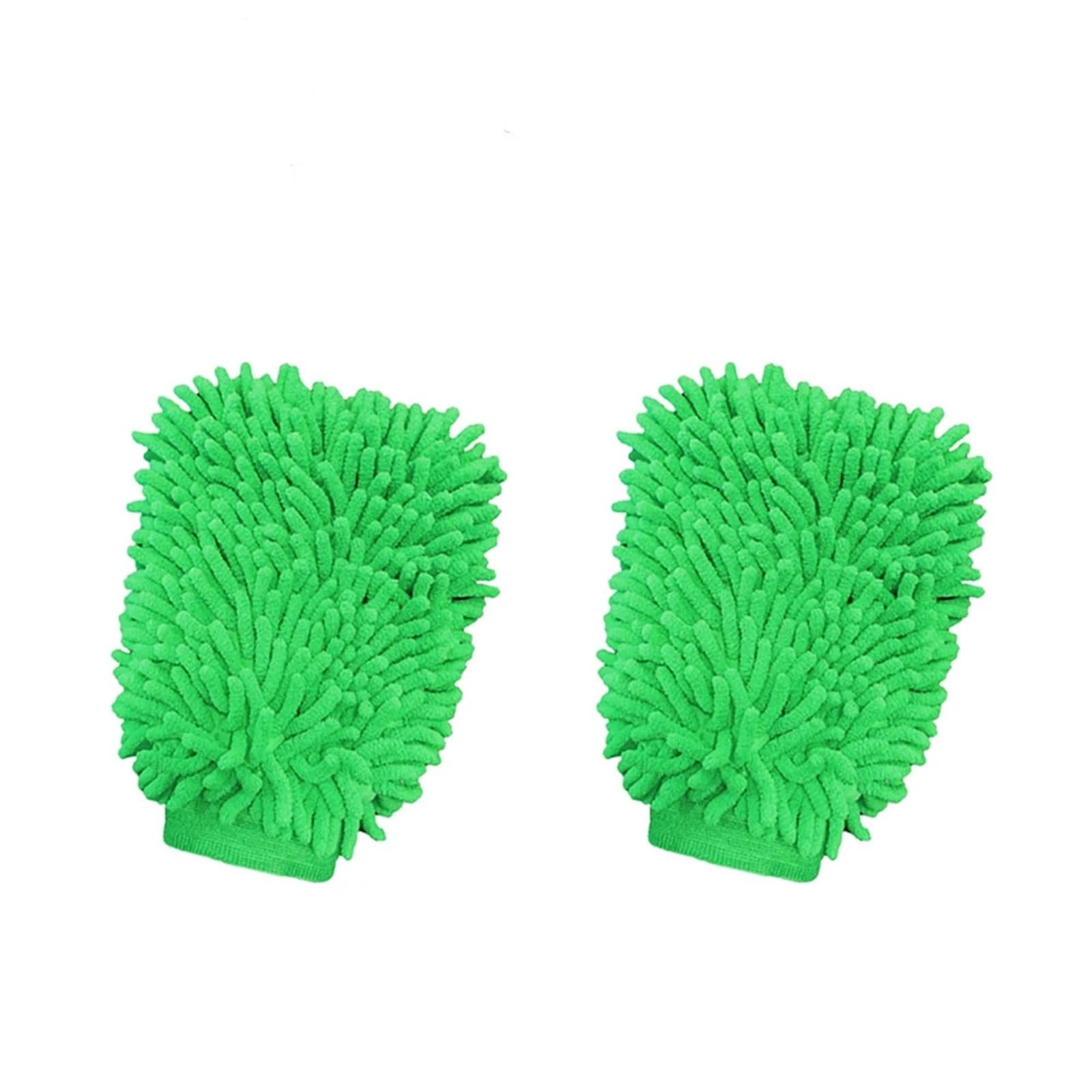 AFDHVTKLDR Car Washing Gloves 1-10Pcs Car Wash Gloves, Ultra-Fine Microfiber Thick Double-Sided Mitt, Scratch-Free Sponge Cleaning Tool(2Pcs Green)