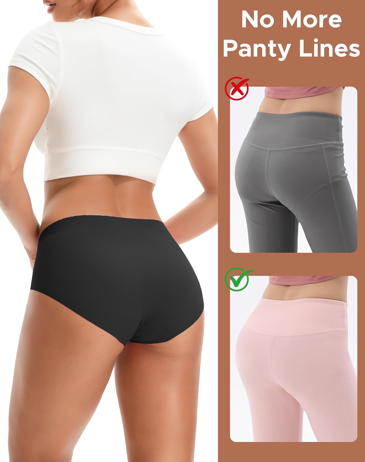 INNERSY Women's Seamless Underwear No Show Invisible Lightweight Hipster Panties 6-Pack - Image 3