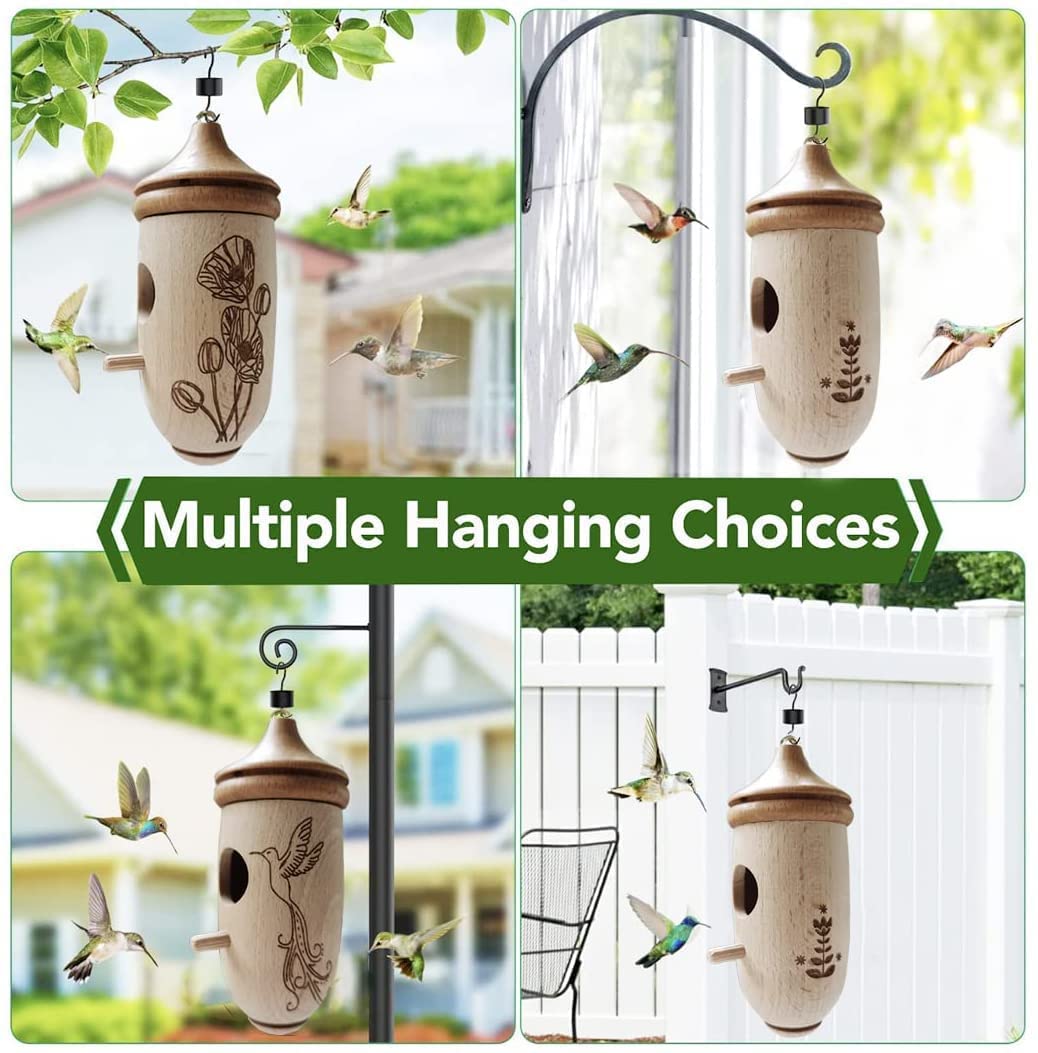 Daimofs11 Kolibri-Haus, Kolibri-Häuser aus Holz, zum Aufhängen im Freien, Mini-Kolibri-Nest für Schwalben, Papagei, Kolibri, Zaunkönig, Spatzen und Gartendekoration (D+E+F), 2022