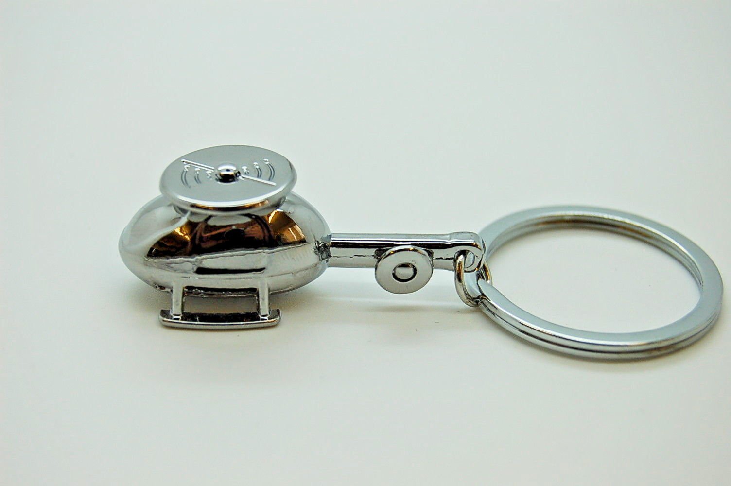 Helicopter Shaped Keychain, Keyring, Spinning Propellers Zinc Alloy