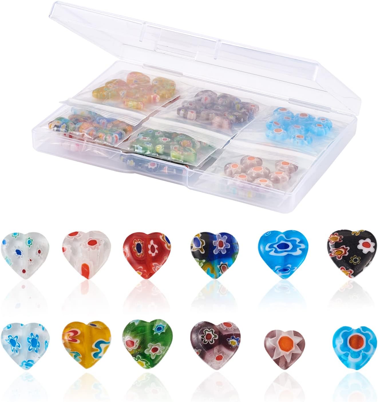 Cheriswelry60Pcs Fruit Theme Lampwork Beads Pendants Strawberry Apple Pineapple Persimmon Lampwork Glass Beads Cherry Grape Pineapple Lampwork Charms 10-27mm for DIY Bracelet Earring
