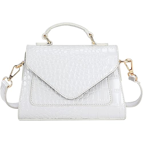 FAMYPAL Crocodile Crossbody Shoulder Bags for Women, Small Trendy Purse for Phone, Womens Top Handle Clutches Handbags