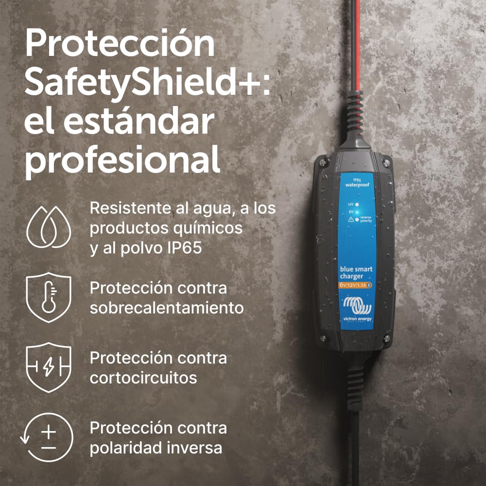 Victron Energy Blue Smart IP65 6/12-Voltios 1.1 amperios 230V Cargador de Batería, Bluetooth (CEE 7/16)