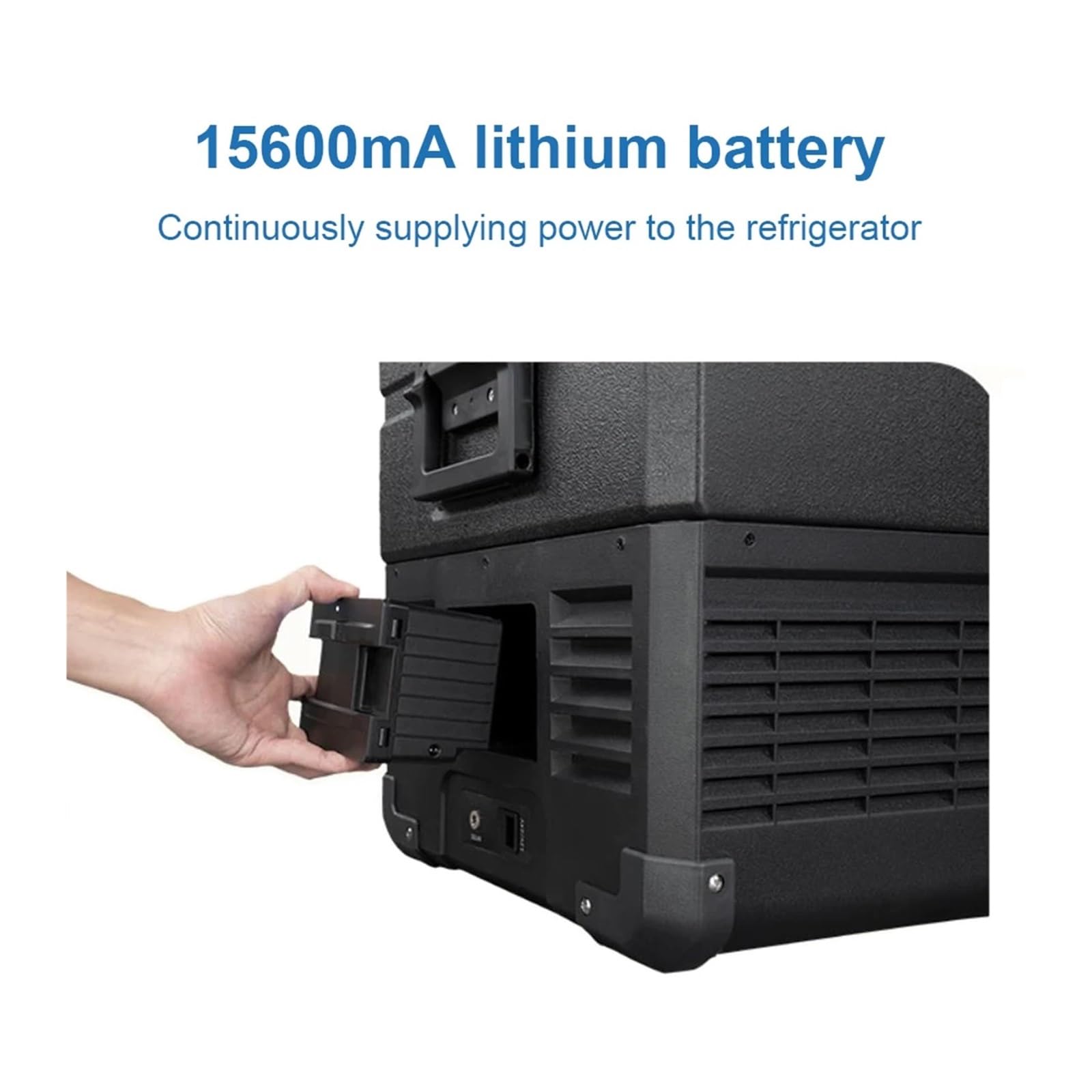 Odłączana bateria przenośna lodówka samochodowa 15600mAh, kompatybilna z serią Alpicool P18/MP8/Y15E/Y19E/TA/TAW/TW/TWW/MT/TS, do samochodu, kampera, kempingu i użytku domowego(15600mAh Black)