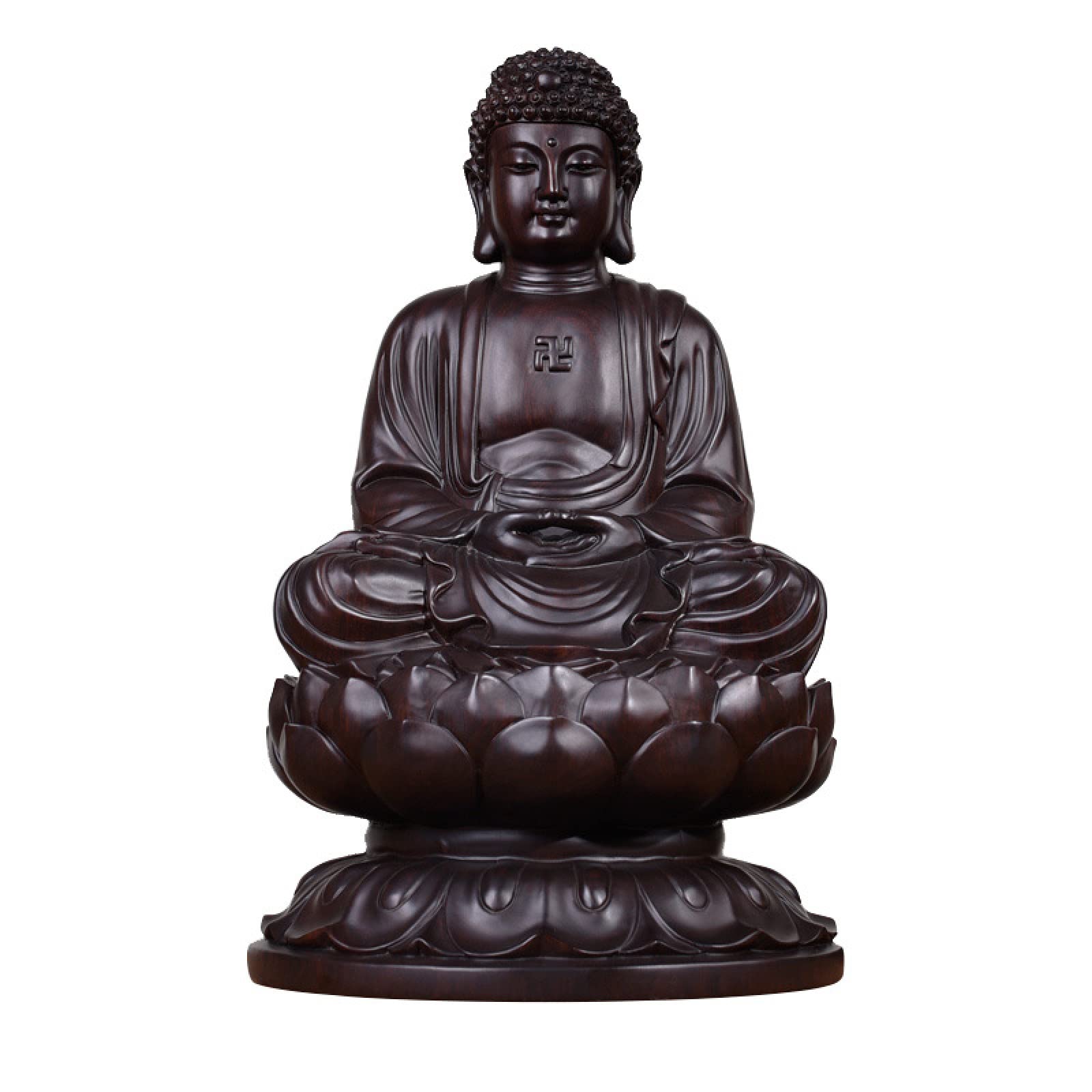 Statue de Bouddha en bois porte-bonheur | Harmonie et paix intérieure