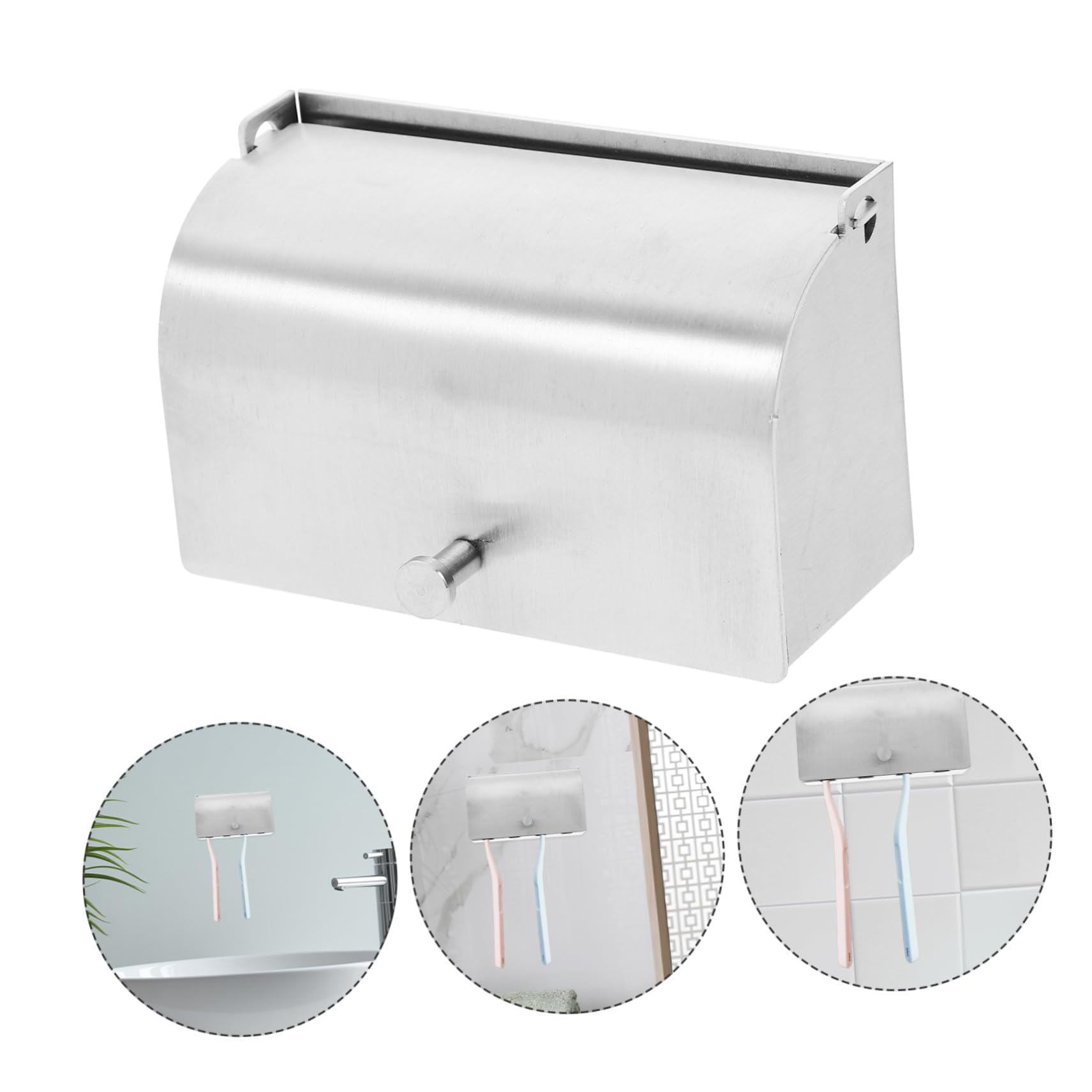 PRETYZOOM 3piezas Soporte De Cepillos De Dientes De Pared Diseño Elegante Organizador Colgante De Almacenamiento Estante De Baño para Cepillos