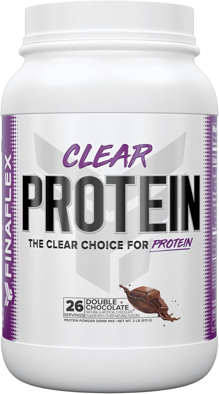FINAFLEX CLEAR PROTEIN, Double Chocolate - 2 lb - Promotes Muscular Performance & Growth - Milkshake-Like Taste - Low Carb, Low Fat & Gluten Free - 27 Servings
