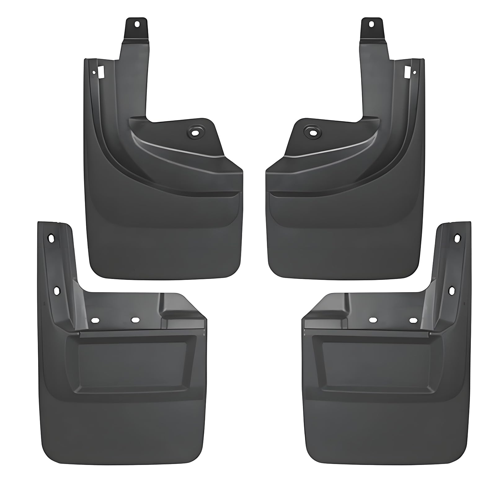 Lot de 4 bavettes garde-boue de voiture compatibles avec Jeep Wrangler Rubicon 2019-2025 en polypropylène robuste, sans perçage, sans ruban adhésif